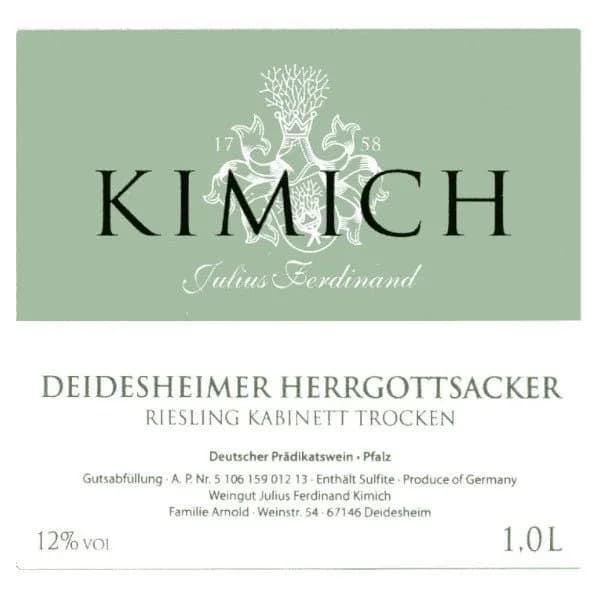 Kimich Riesling Kabinett Trocken Herrgottsacker 1L - Amsterwine - Wine - Kimich